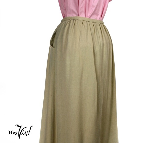 Vintage 70s Avanzara by Adrienne Vittadini Skirt Pale Green Wool 10 W28 -Hey Viv - Picture 4 of 7